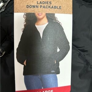 Eddie Bauer Black Ladies Down Packable Puffer Jacket